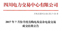 四川7月月度直購(gòu)電及富余<font color=