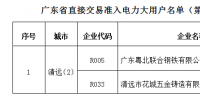 廣東第三十批直接交易準入電力大用戶名單