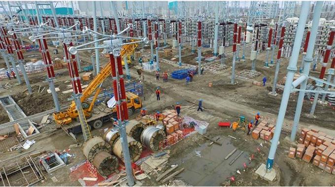 錫盟-泰州特高壓泰州換流站外部設(shè)備安裝春節(jié)前基本完工