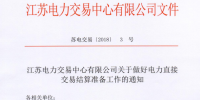 江蘇開展做好電力直接交易結(jié)算準備工作