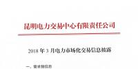 云南3月電力市場化交易信息披露：省內(nèi)市場可競價電量約65億千瓦時