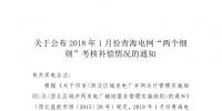 2018年1月份青海電網(wǎng)“兩個(gè)細(xì)則”考核結(jié)果：11家風(fēng)電場(chǎng)全部為零