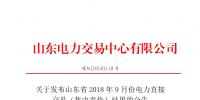 山東2018年9月份電力直接交易(集中競價(jià))結(jié)果:出清價(jià)391.5元/兆瓦時(shí)