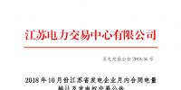 江蘇2018年10月月內合同電量轉讓及發(fā)電權交易于26日展開