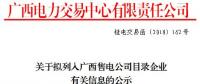 廣西公示1家配售電公司