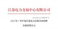 2023年7月中旬江蘇電力市場月內(nèi)掛牌交易結(jié)果公布